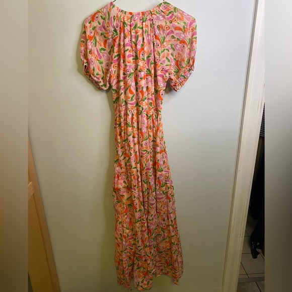 Banjanan Peach, Pink and Green Norma Midi Dress Size XS - Picture 5 of 15